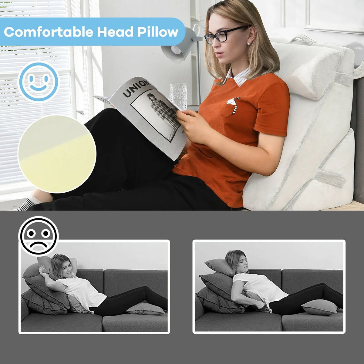 Adjustable Neck Back Support Memory Foam Headrest by DirectDeals