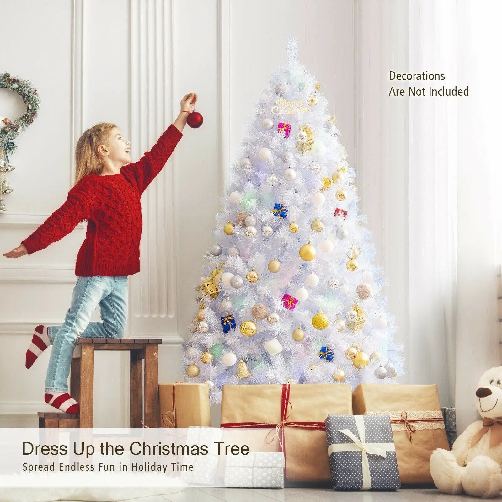 6 Feet Iridescent Tinsel Artificial Christmas Tree with 792 Branch Tips by DirectDeals