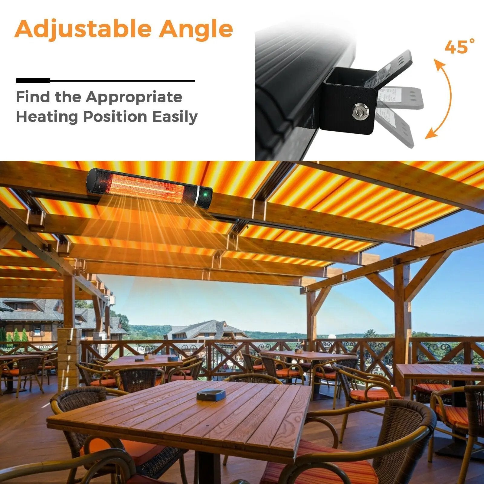 1500W Outdoor Electric Patio Heater with Remote Control by DirectDeals