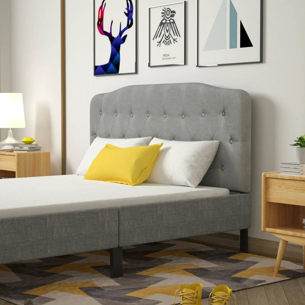 Queen Upholstered Headboard with Adjustable Heights by DirectDeals
