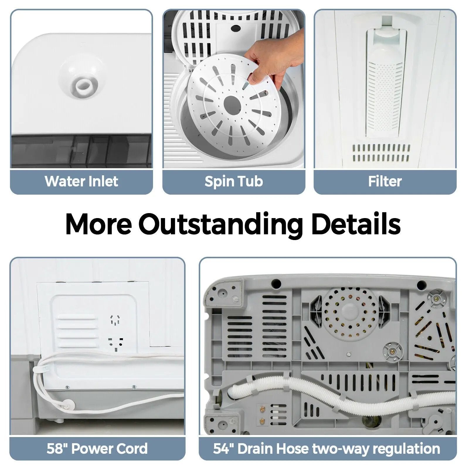 2-in-1 Portable 22lbs Capacity Washing Machine with Timer Control by DirectDeals