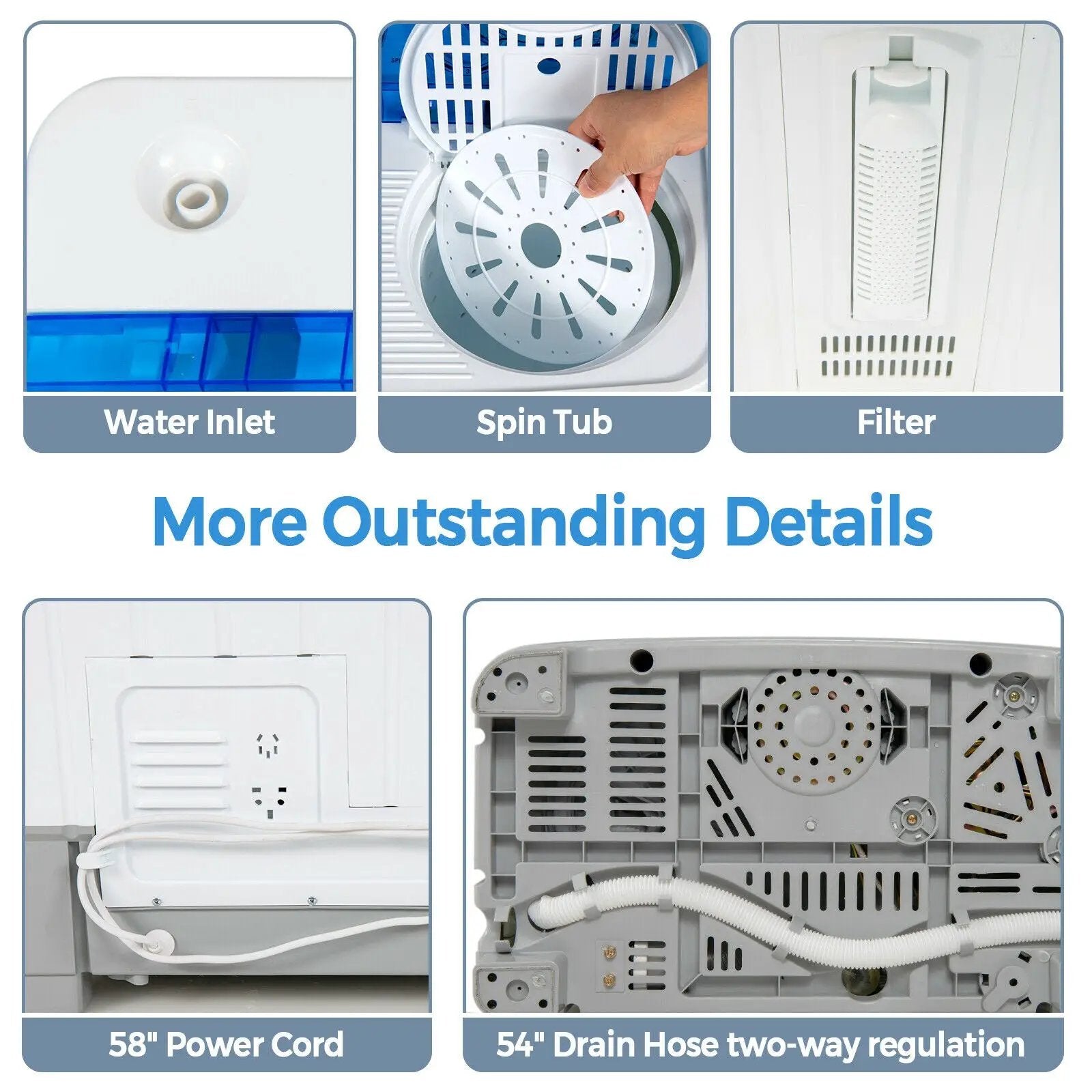 2-in-1 Portable 22lbs Capacity Washing Machine with Timer Control by DirectDeals