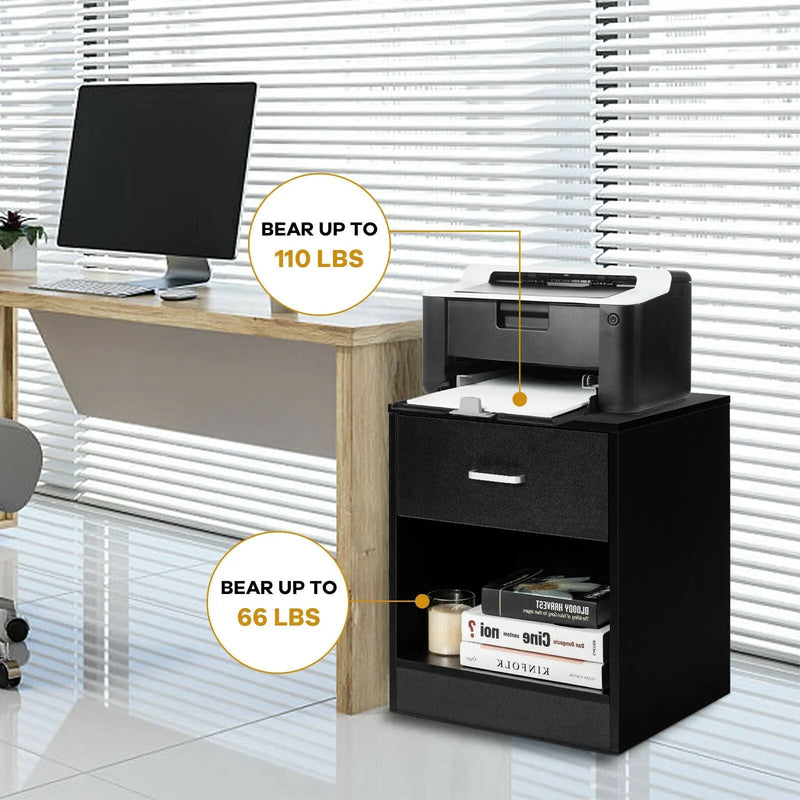 Modern Nightstand with Storage Drawer and Cabinet by DirectDeals
