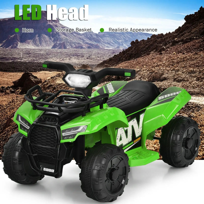6V Kids ATV Quad Electric Ride On Car with LED Light and MP3 by DirectDeals