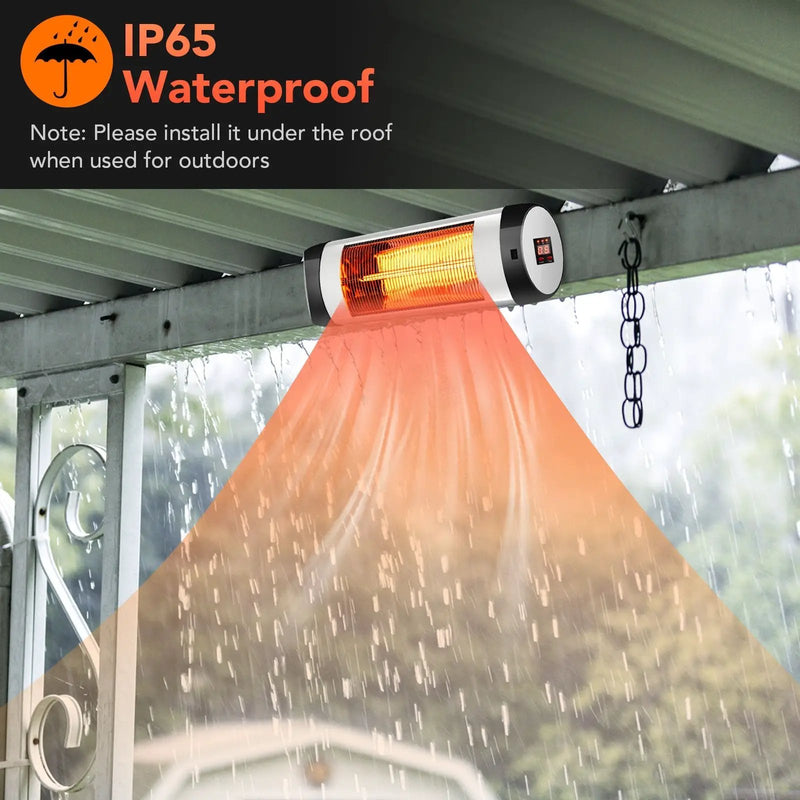 1500W Wall-Mounted Electric Heater Patio Infrared Heater with Remote Control by DirectDeals