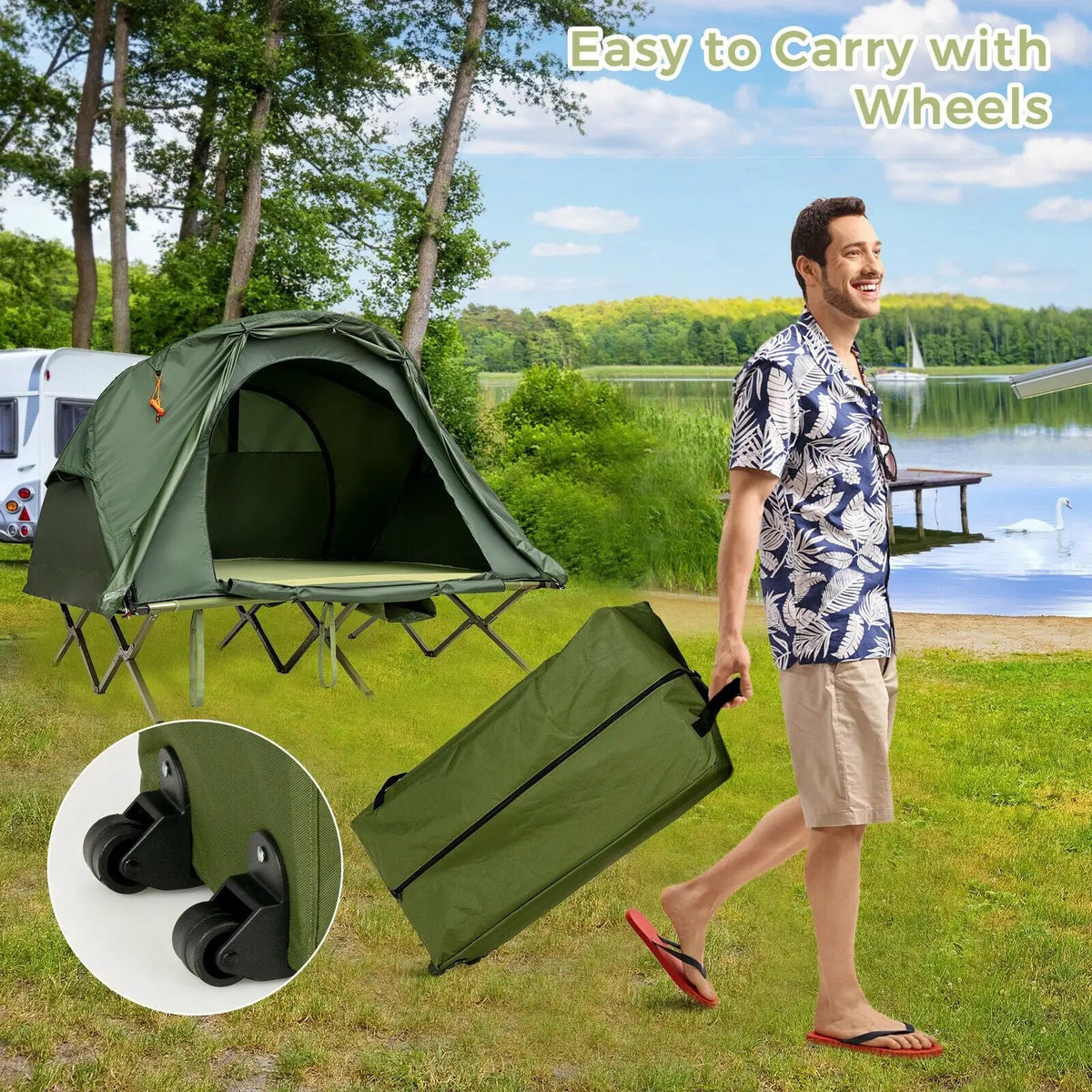2-Person Outdoor Camping Tent with External Cover by DirectDeals