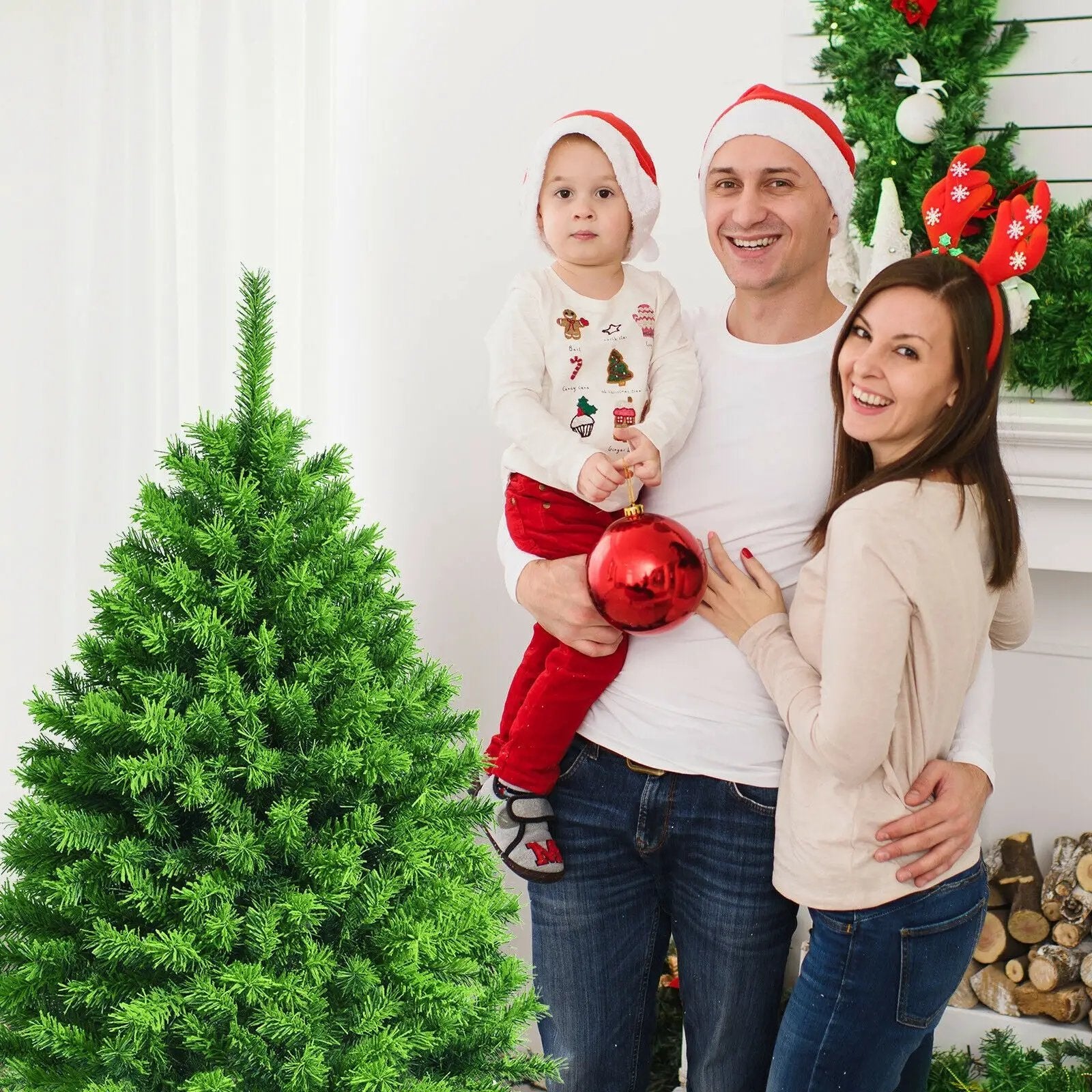 Snow Flocked Artificial Christmas Tree with Metal Stand by DirectDeals