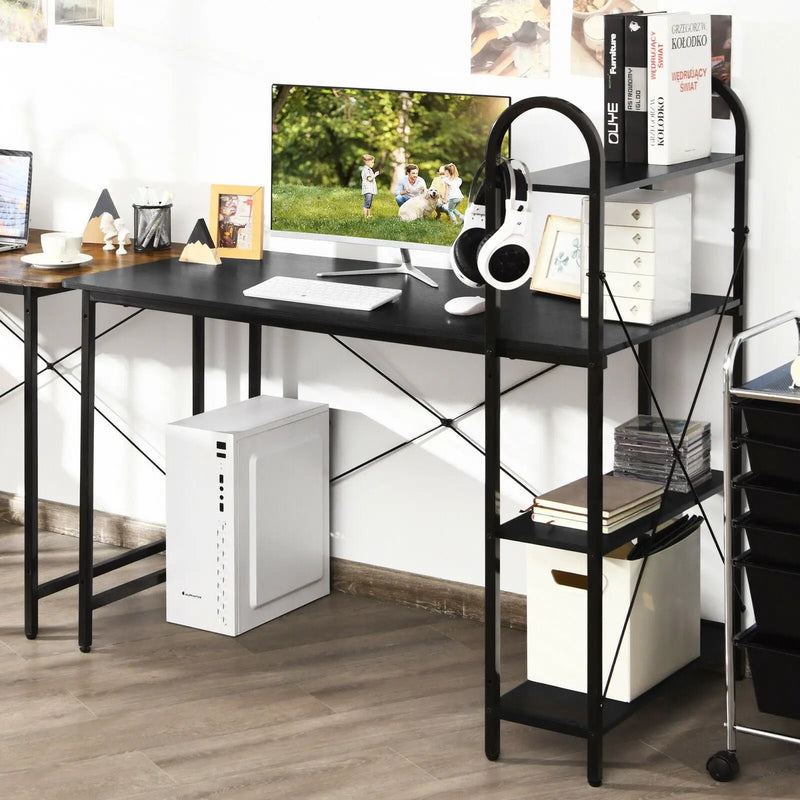 48-Inch Reversible Computer Desk with Storage Shelf by DirectDeals