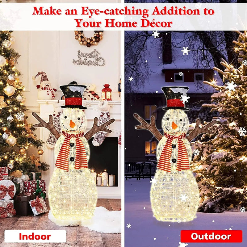 Indoor/Outdoor Christmas Lighted Snowman Decorations with Pre-Lit 80 Lights by DirectDeals