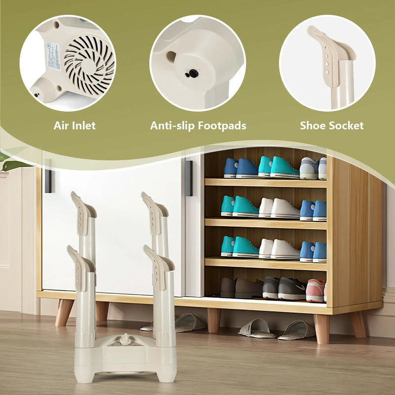 Electric Shoe and Boot Dryer with Timer Heat Blower-White by DirectDeals