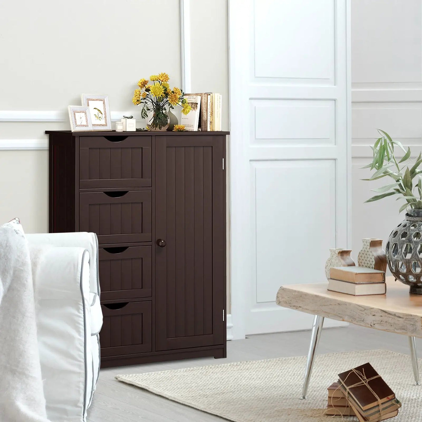 Standing Indoor Wooden Cabinet with 4 Drawers by DirectDeals
