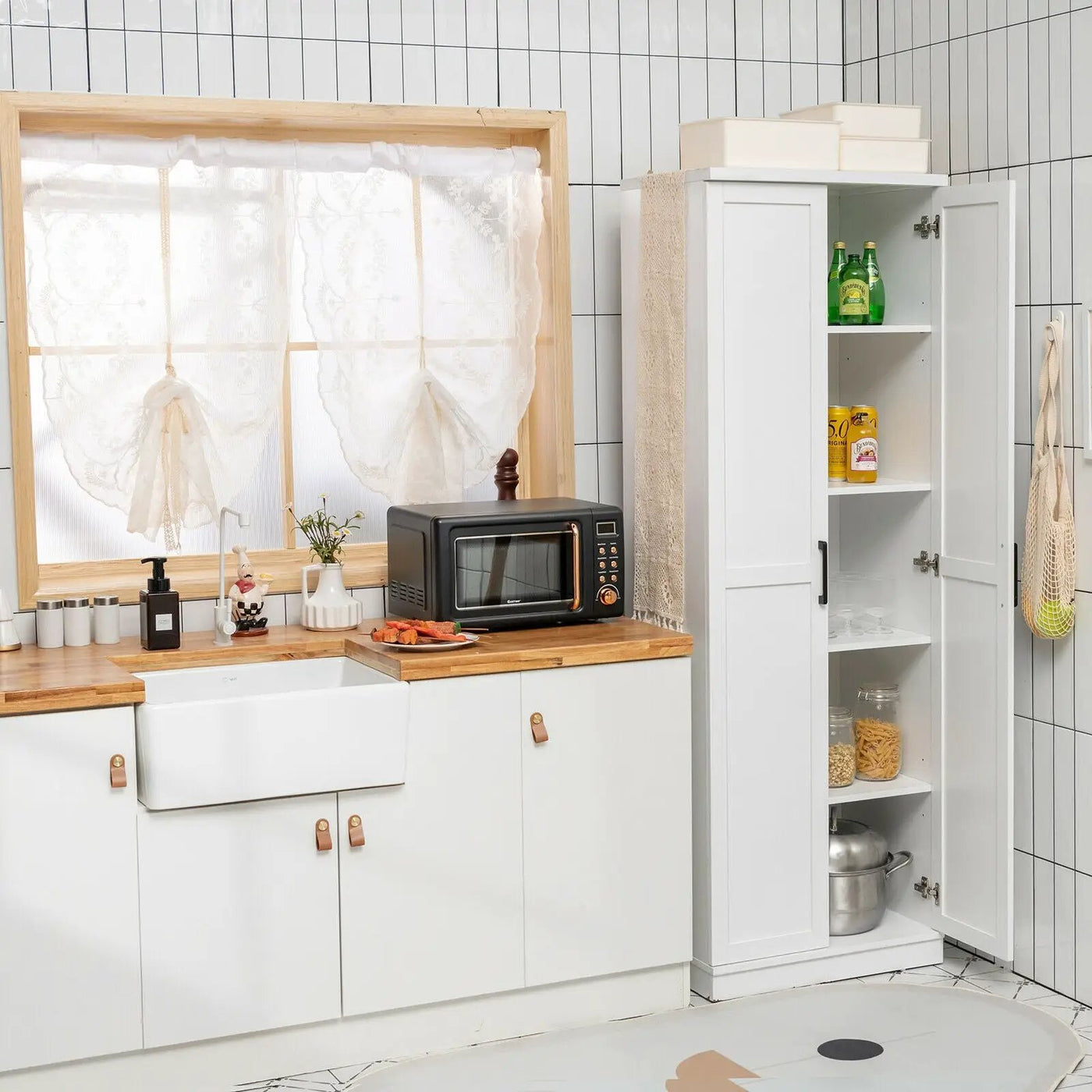 70 Inch Freestanding Storage Cabinet with 2 Doors and 5 Shelves by DirectDeals