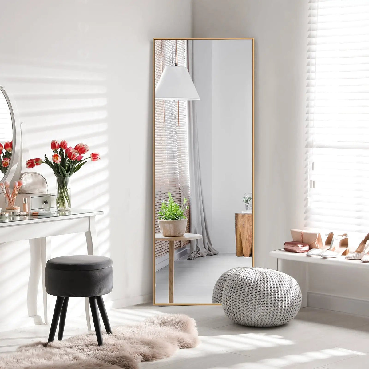 59 Inch Full Length Mirror Large Rectangle Bedroom Mirror by DirectDeals
