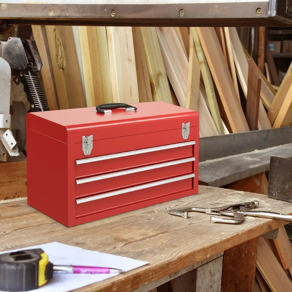 Portable Garage Mechanic Tool Cabinet Box with 3 Drawers by DirectDeals