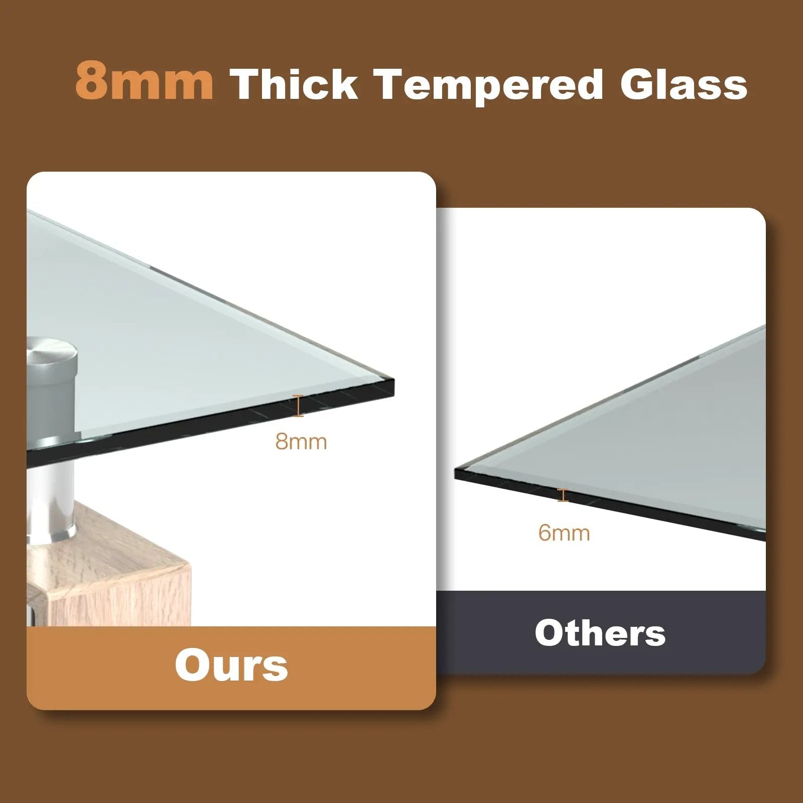 Rectangle Glass Coffee Table with Metal Legs for Living Room by DirectDeals