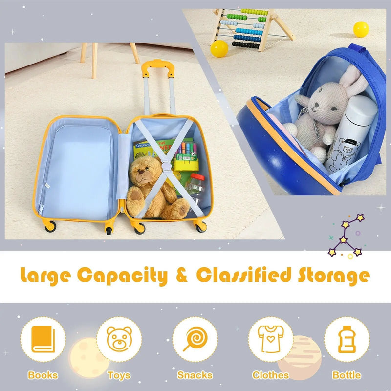 2 Pieces Kids Luggage Sets with Backpack and Suitcase for Travel by DirectDeals