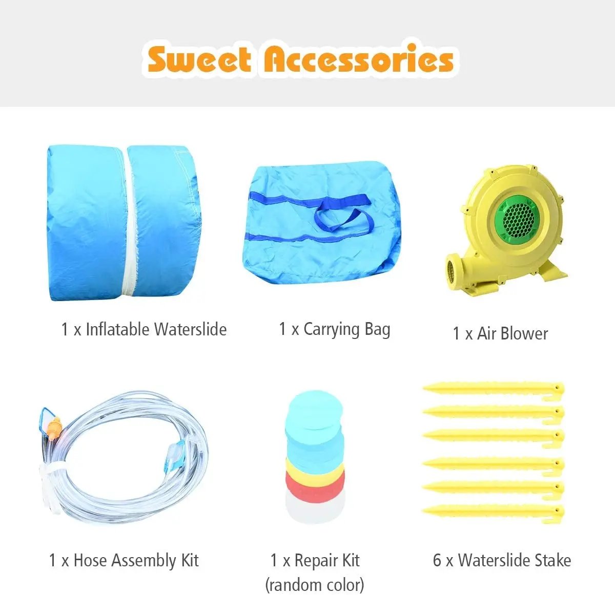 Inflatable Water Slide Bounce House with Water Cannon and 950W Blower by DirectDeals