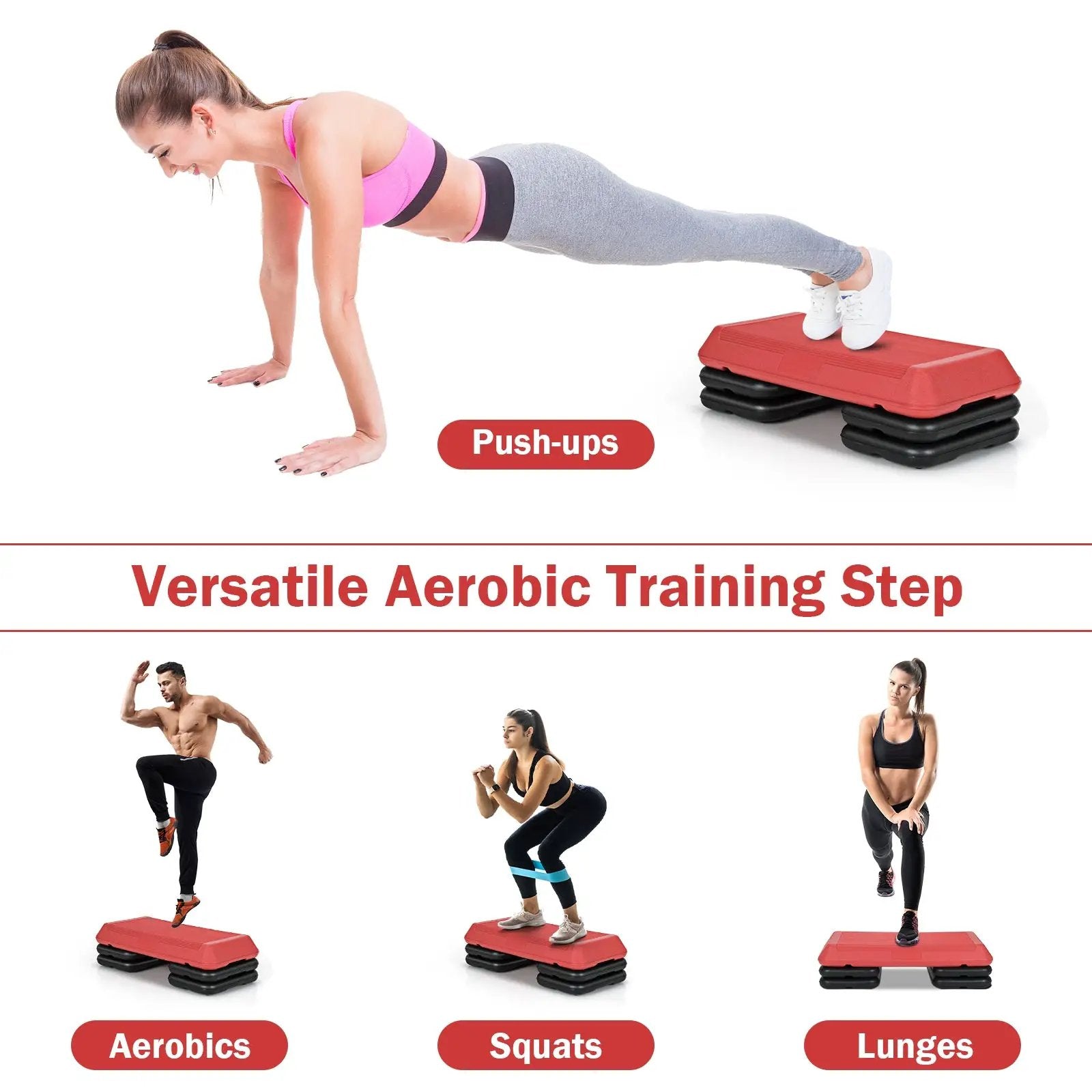 29 Inch Adjustable Workout Fitness Aerobic Stepper Exercise Platform by DirectDeals