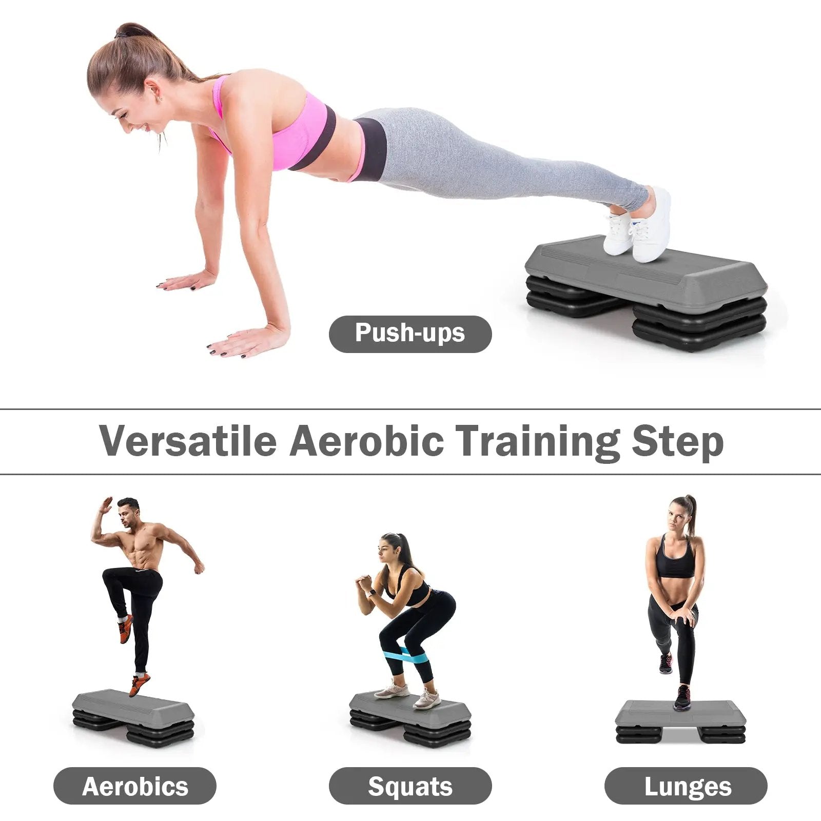 29 Inch Adjustable Workout Fitness Aerobic Stepper Exercise Platform by DirectDeals