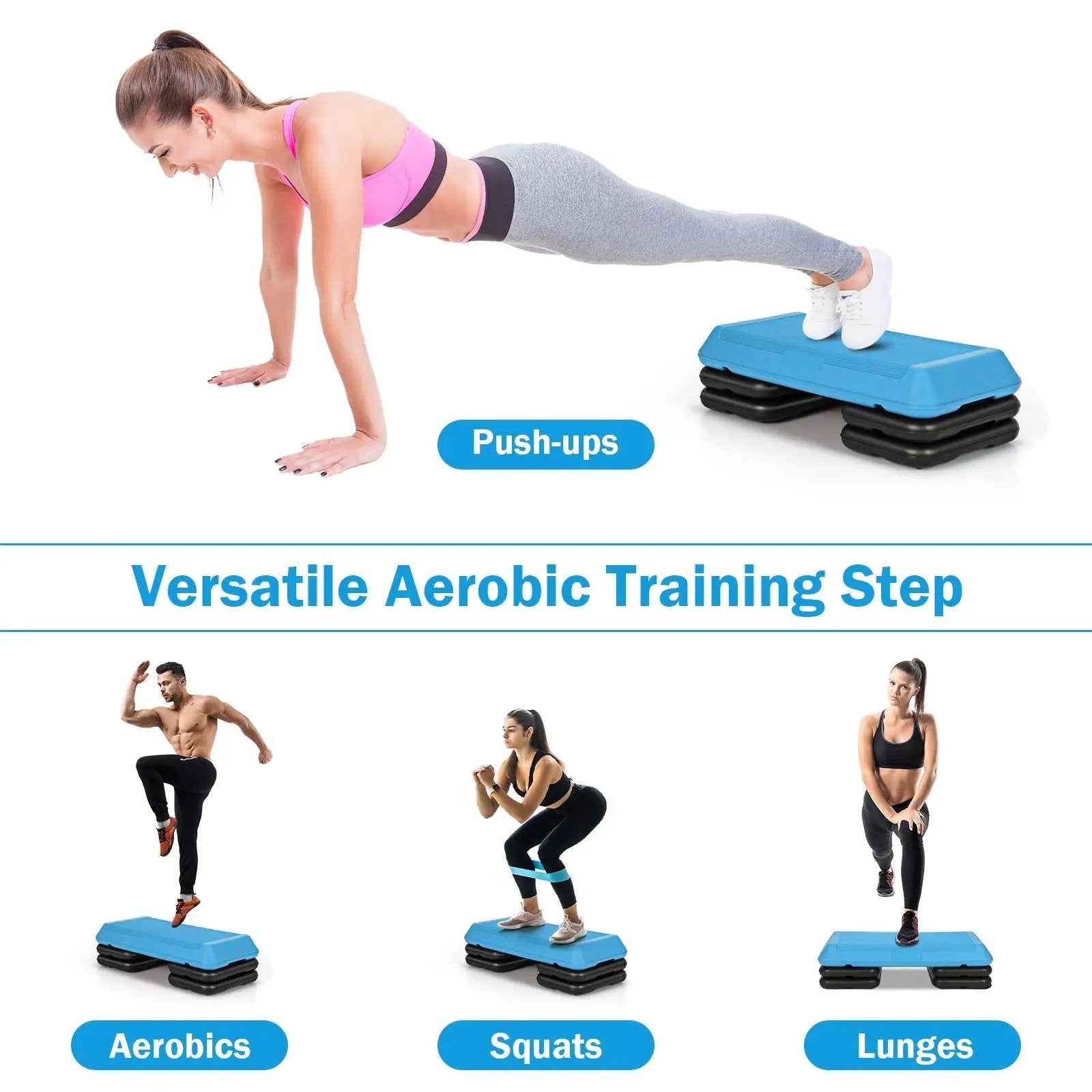 29 Inch Adjustable Workout Fitness Aerobic Stepper Exercise Platform by DirectDeals