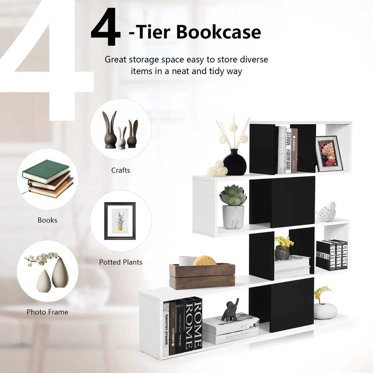 5-Tier Bookshelf Corner Ladder Bookcase with Storage Rack by DirectDeals