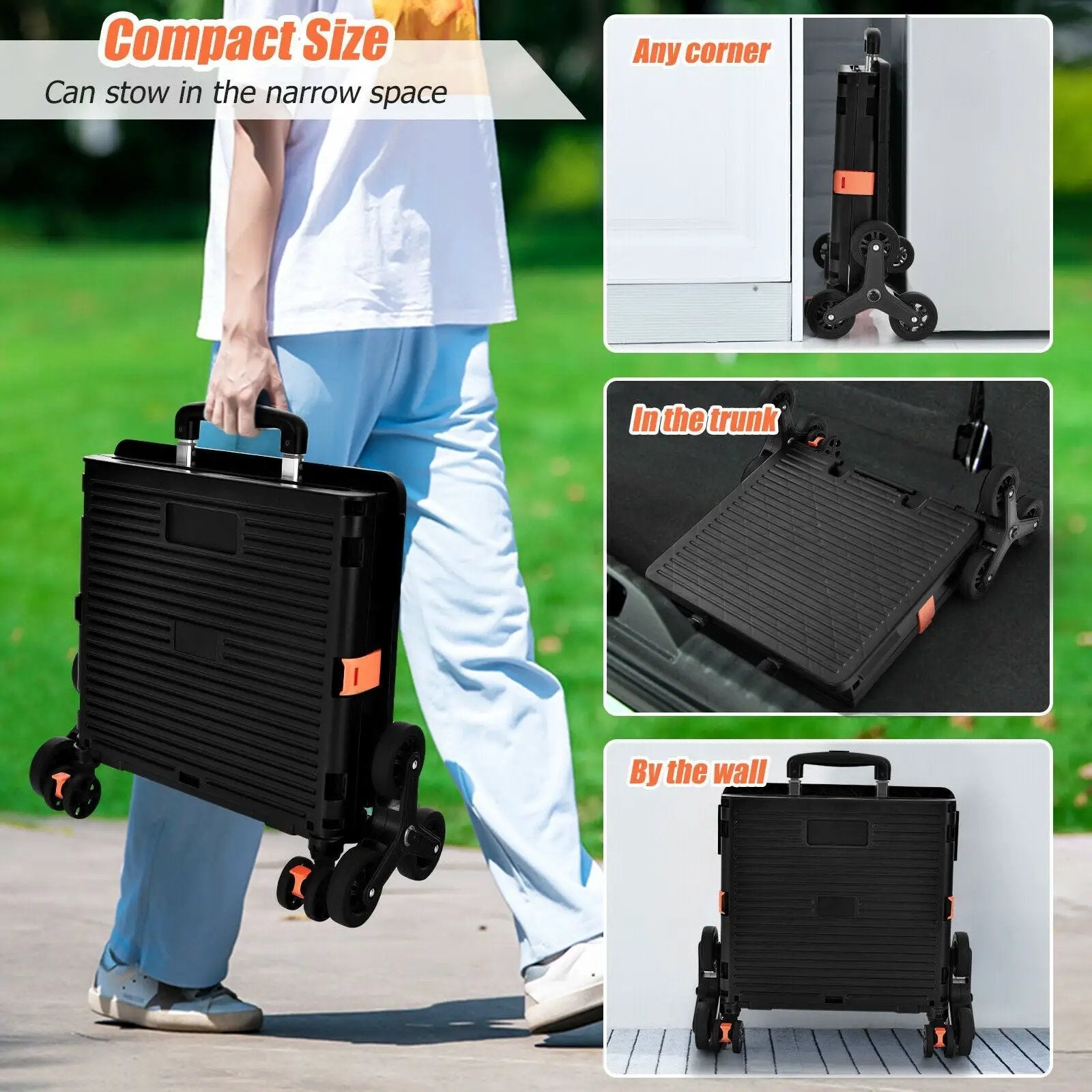 Costway Foldable Utility Cart for Travel and Shopping by DirectDeals