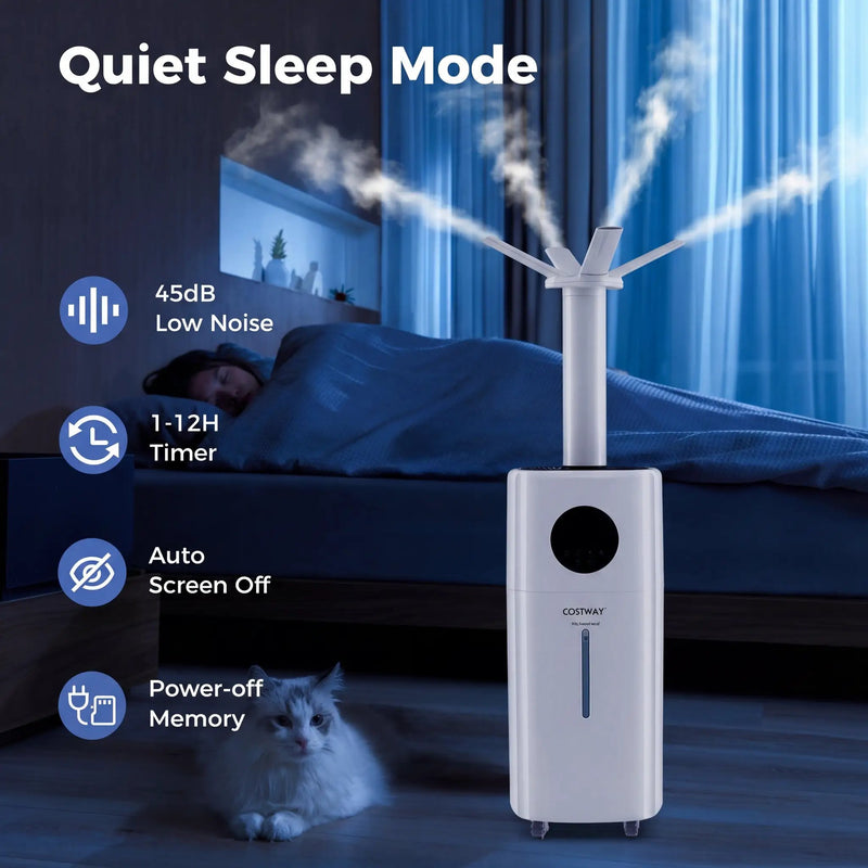 5.5Gal Humidifier with 360¬∞ Nozzles and Wheels for Large Room-White by DirectDeals