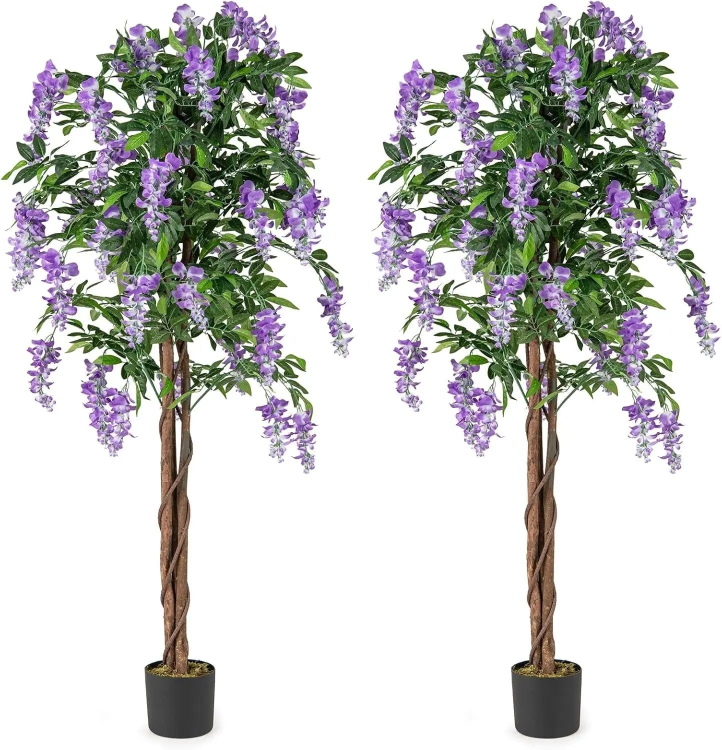 Artificial Wisteria Tree 5.5 FT with Nursery Pot Set of 2 by DirectDeals