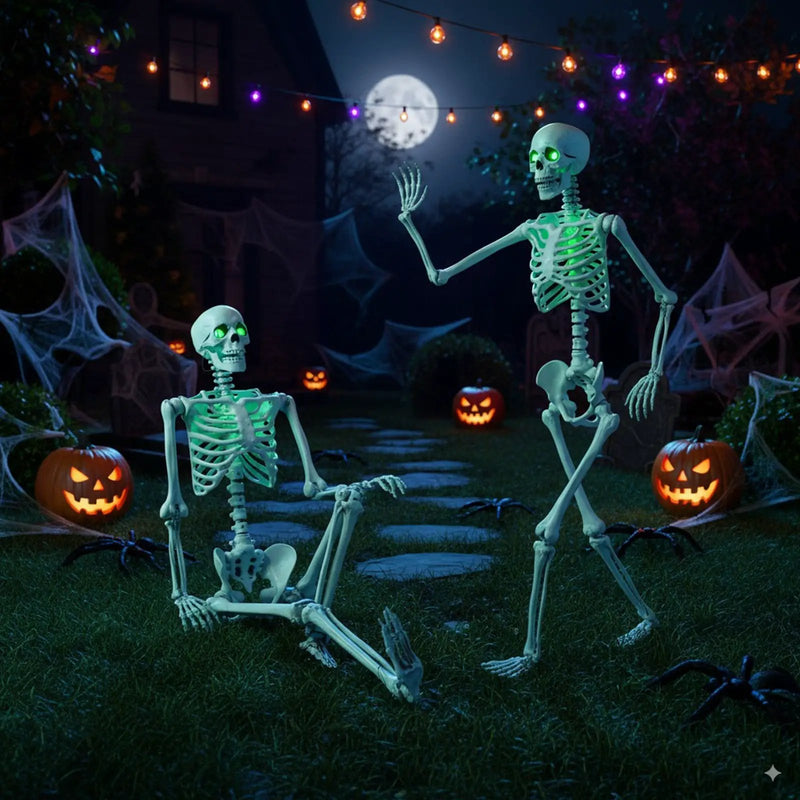 5.5 FT Halloween Skeleton Life-Size Posable for Indoor Outdoor Decoration by DirectDeals