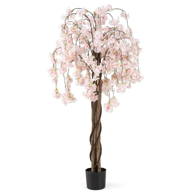 5.5 FT Tall Artificial Cherry Blossom Tree with Pink/White Flowers 1 Pack by DirectDeals