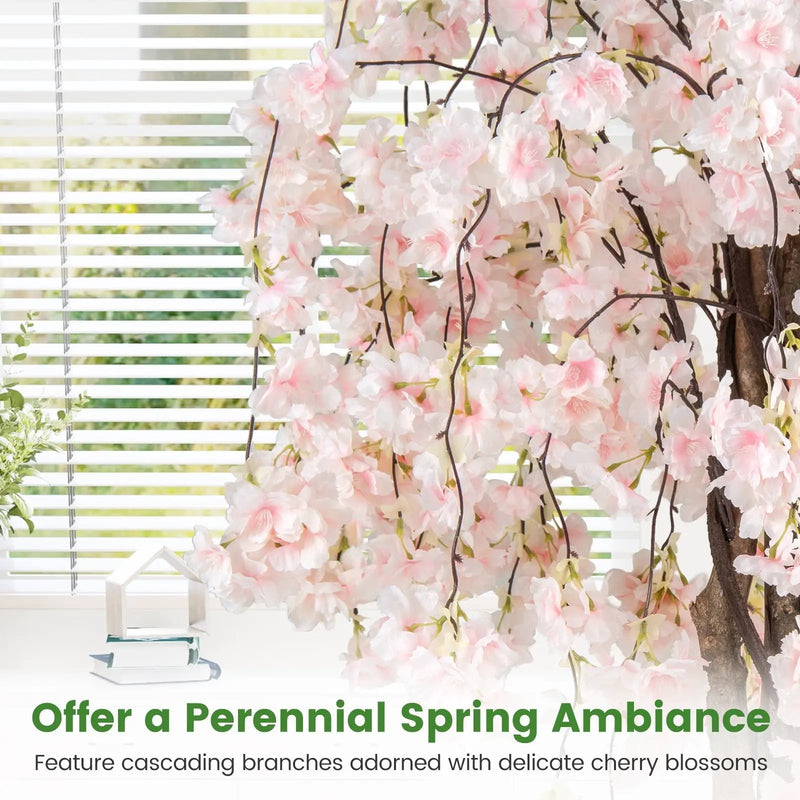 5.5 FT Tall Artificial Cherry Blossom Tree with Pink/White Flowers 1 Pack by DirectDeals
