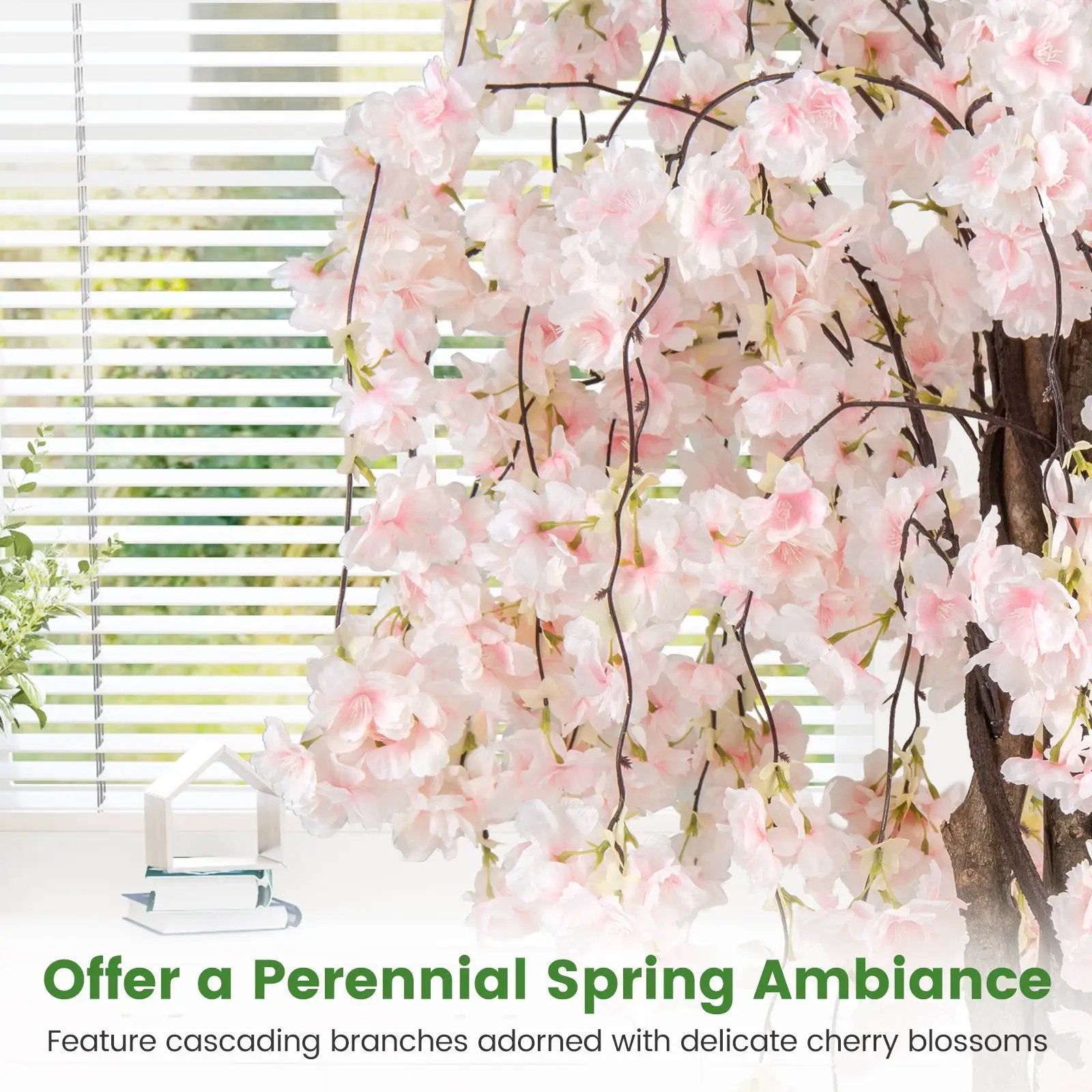 5.5 FT Tall Artificial Cherry Blossom Tree with Pink/White Flowers 2 Pack by DirectDeals