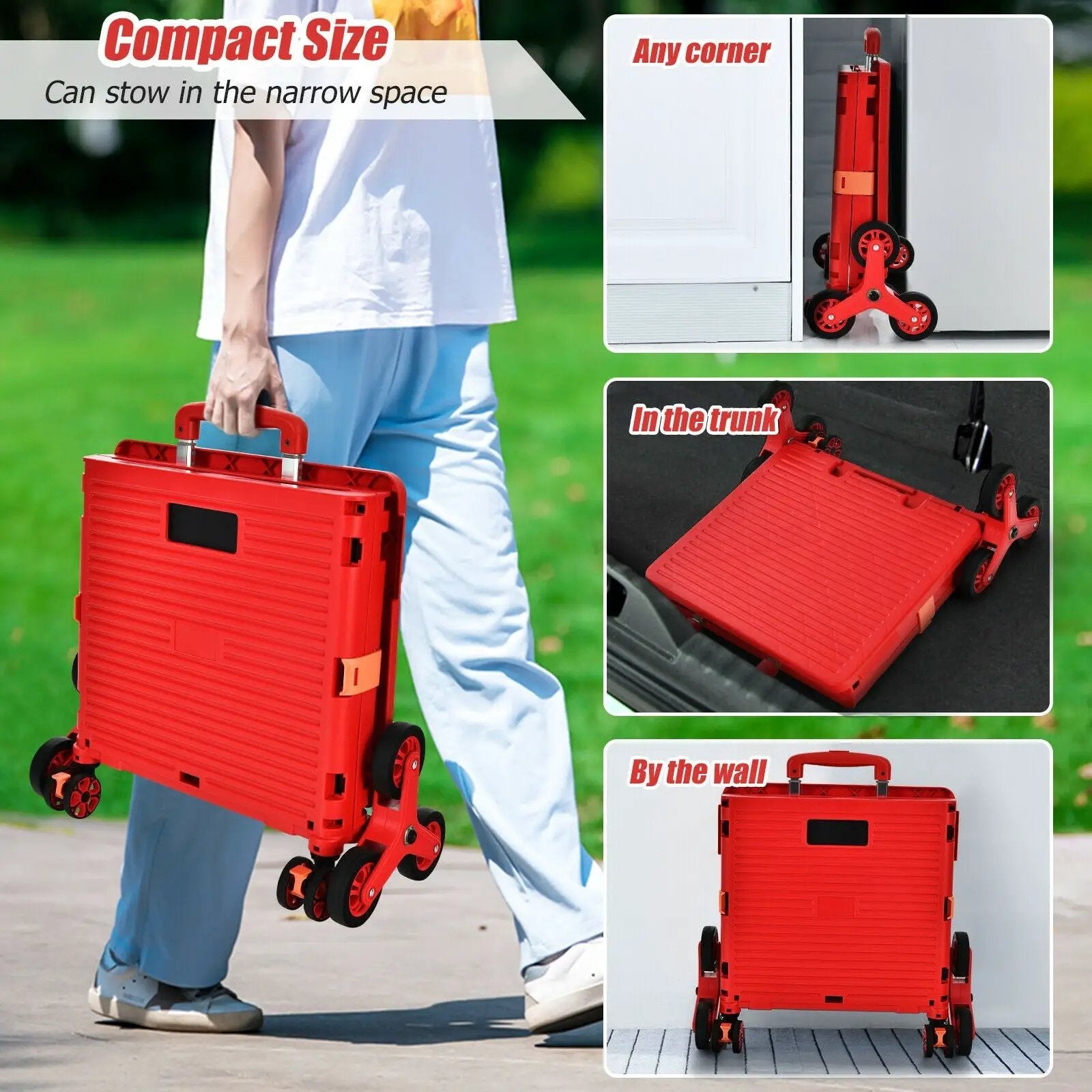 Costway Foldable Utility Cart for Travel and Shopping by DirectDeals