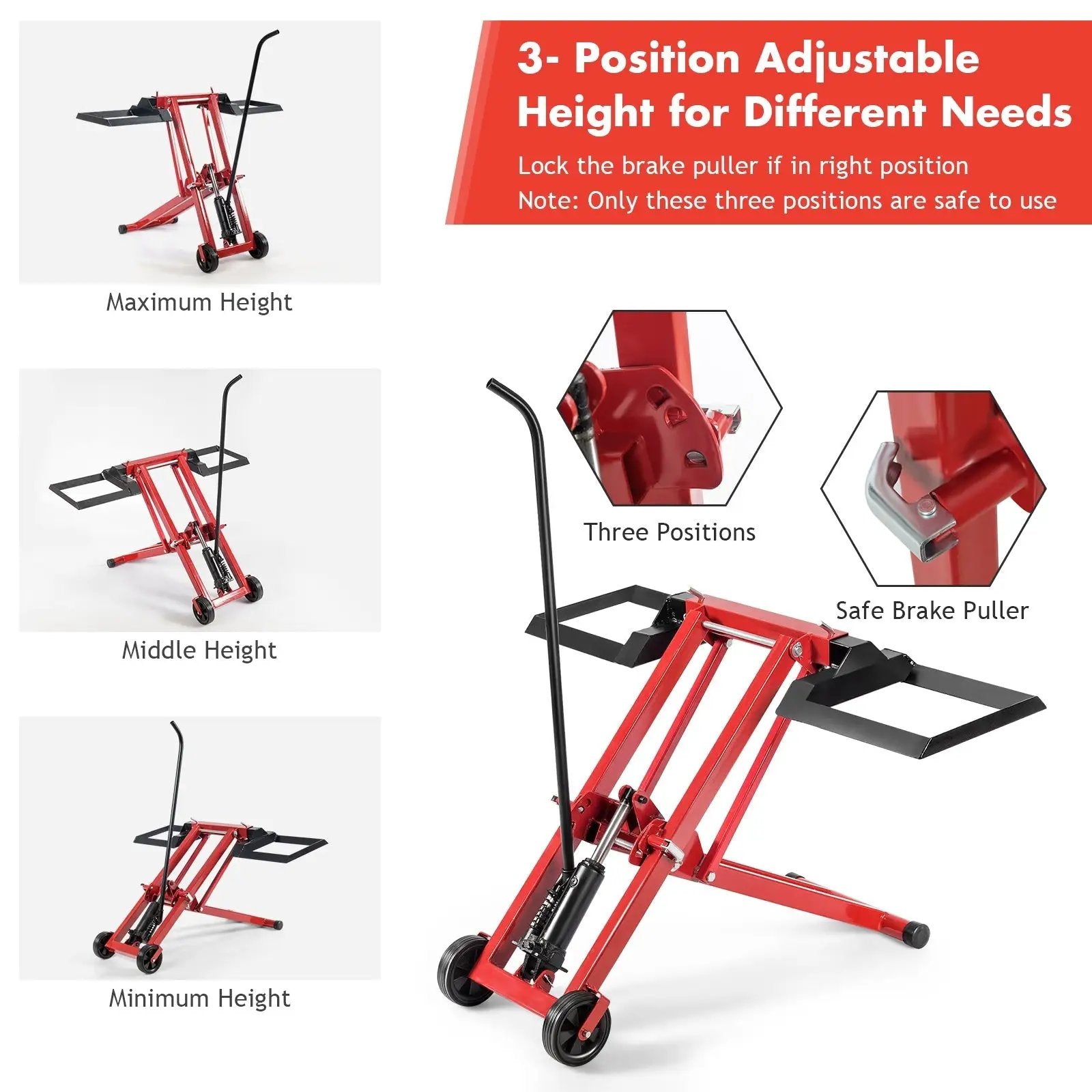 Hydraulic Lawnmower Lift Jack for Tractors and Zero Turn Riding Lawn Mowers by DirectDeals