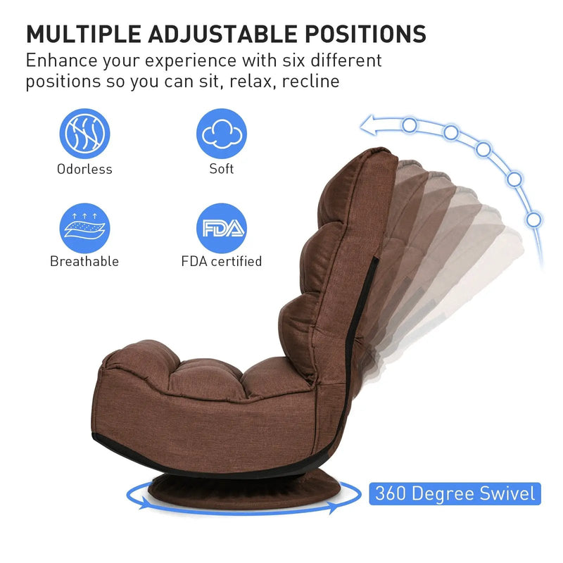 5-Position Folding Floor Gaming Chair by DirectDeals