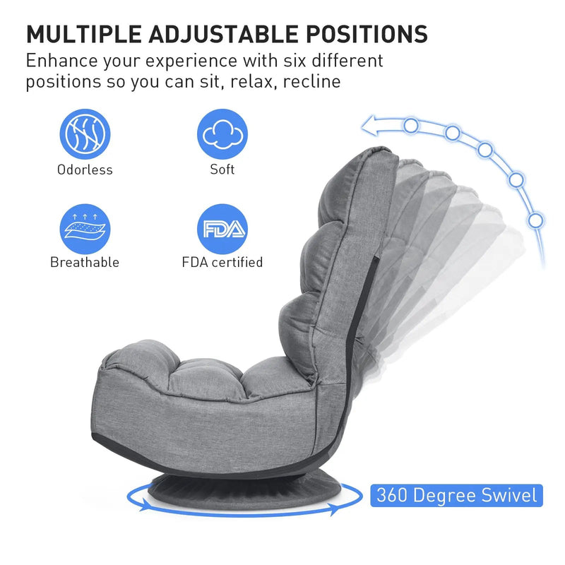 5-Position Folding Floor Gaming Chair by DirectDeals