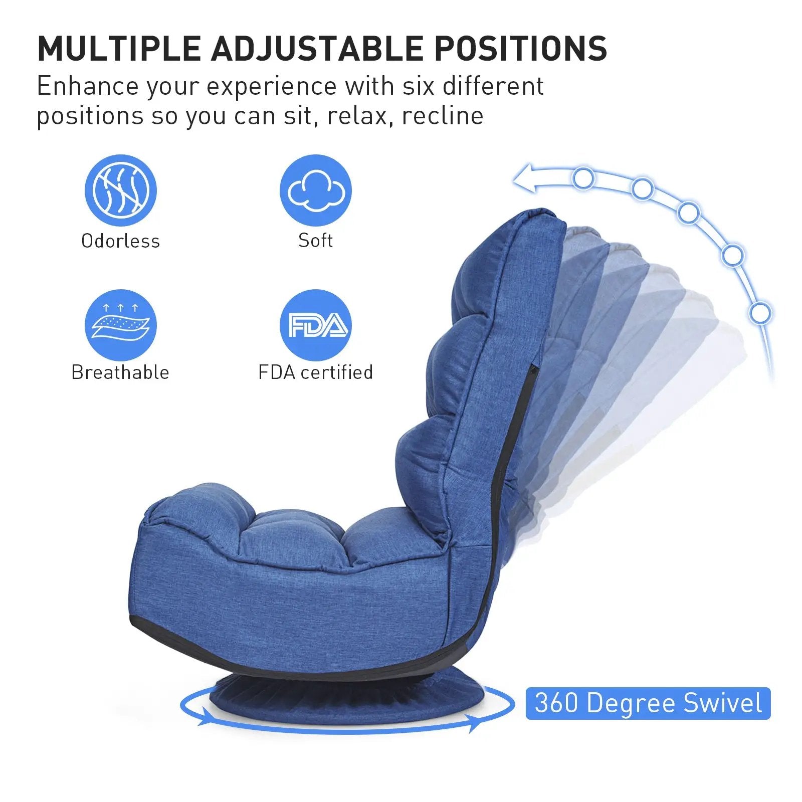 5-Position Folding Floor Gaming Chair by DirectDeals