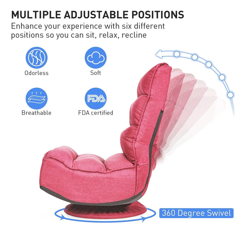 5-Position Folding Floor Gaming Chair by DirectDeals