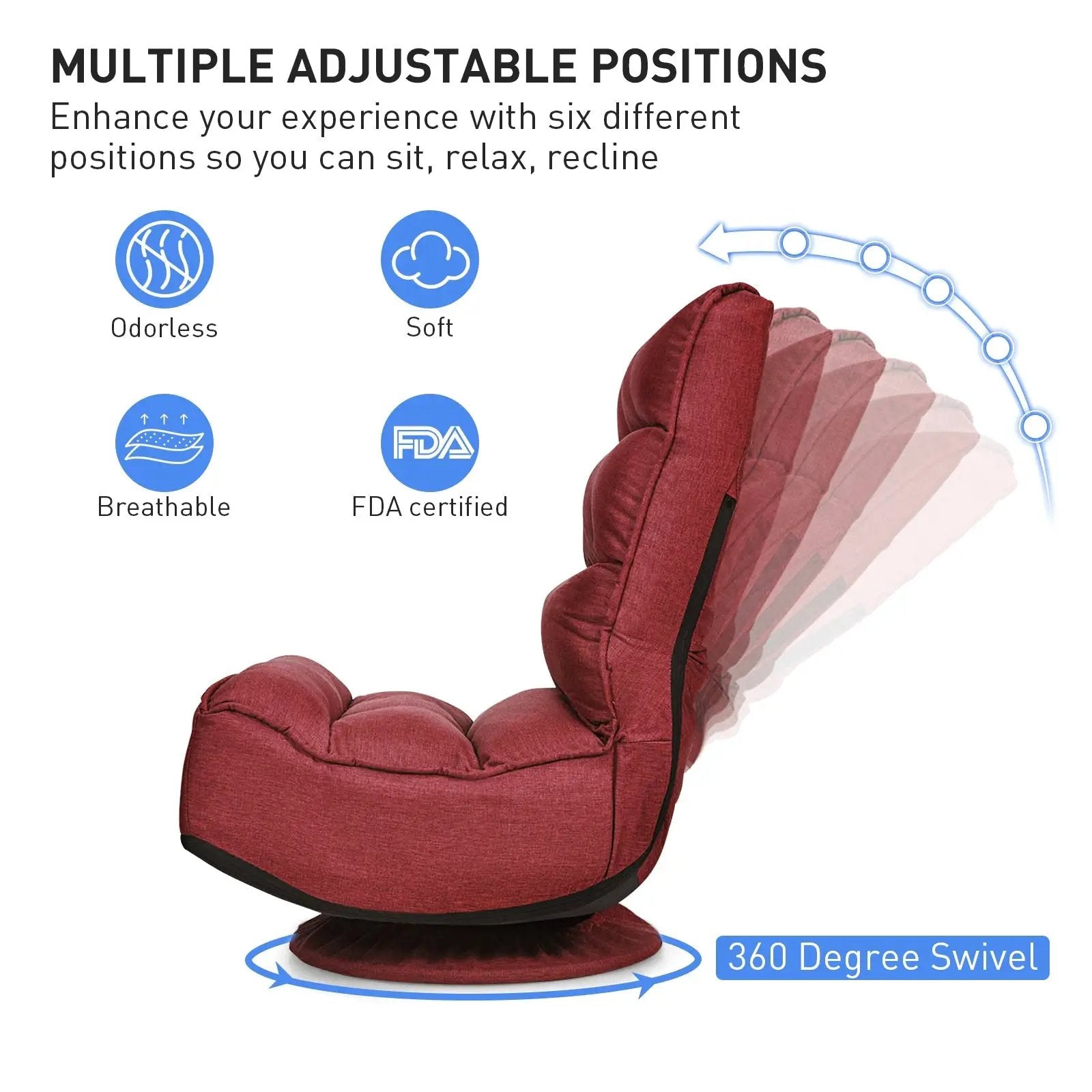 5-Position Folding Floor Gaming Chair by DirectDeals