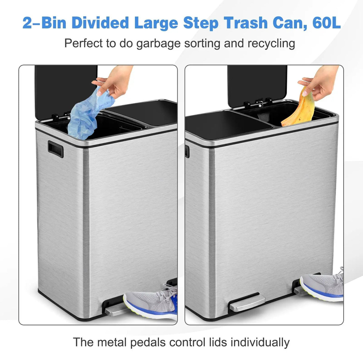 16 Gallon Dual Step Trash Can by DirectDeals