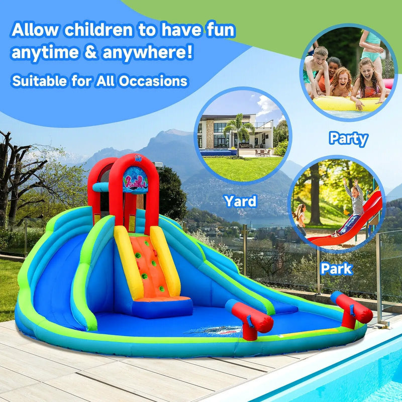 Inflatable Waterslide Bounce House with Upgraded Handrail without Blower by DirectDeals