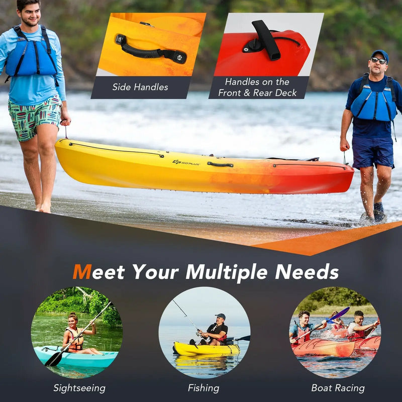 Single Sit-on-Top Kayak with Detachable Aluminum Paddle-Yellow by DirectDeals