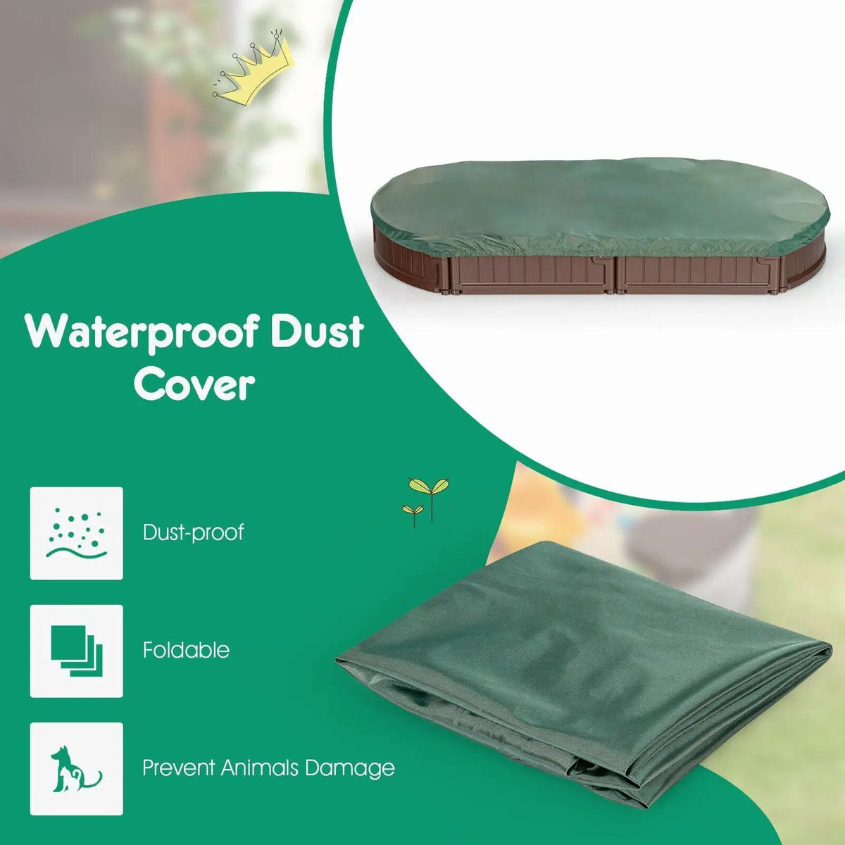 Sandbox with Built-in Corner Seat and Bottom Liner by DirectDeals