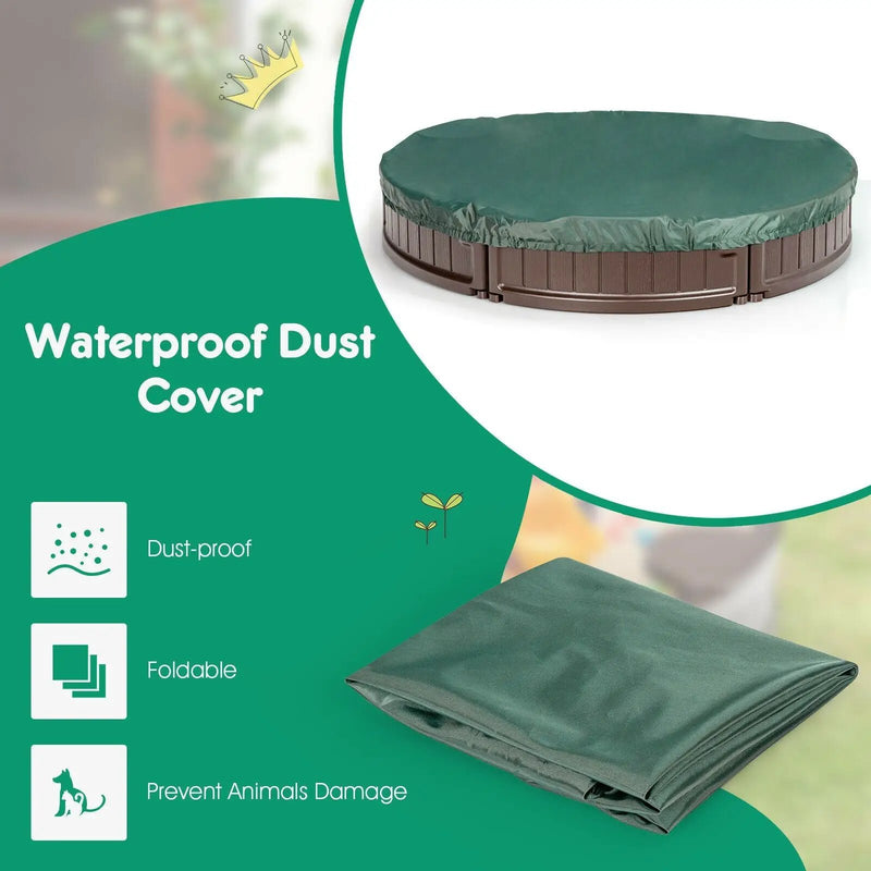 Sandbox with Built-in Corner Seat and Cover-Brown by DirectDeals