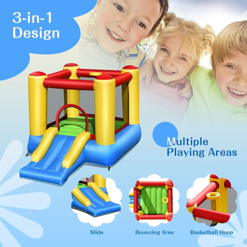 Kids Inflatable Bounce House with Slide and 480W blower by DirectDeals