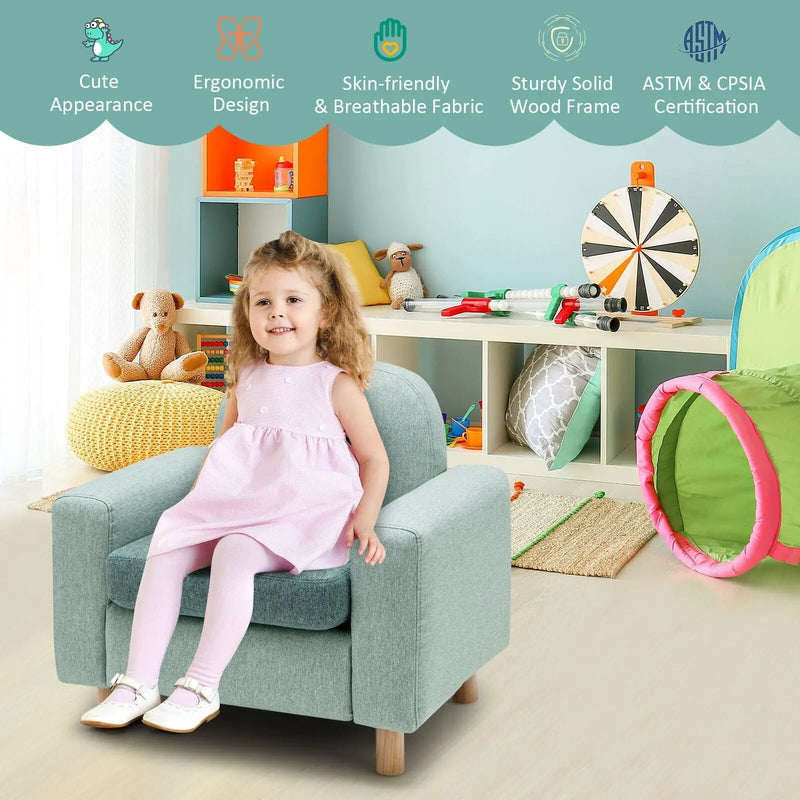 Kids Sofa with Armrest and Thick Cushion by DirectDeals