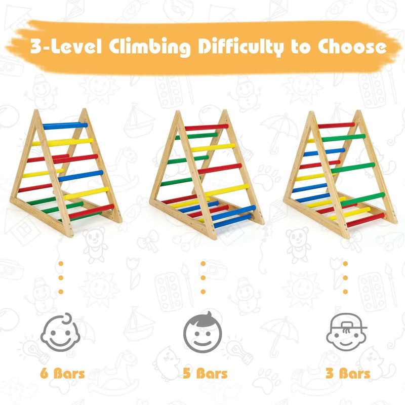 Climbing Triangle Ladder with 3 Levels for Kids-Multicolor by DirectDeals