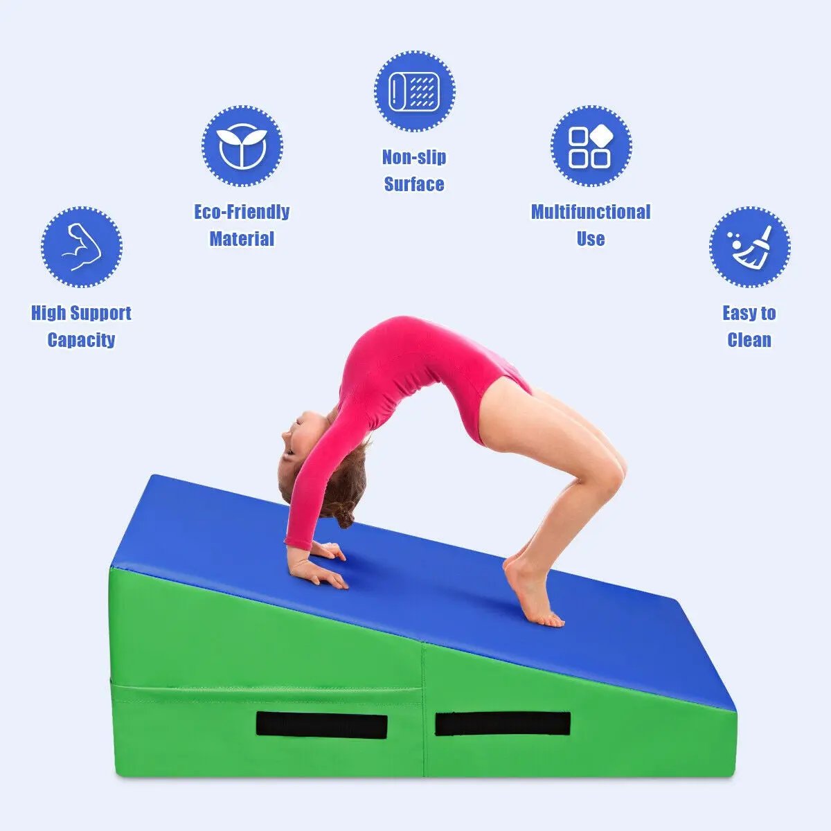Incline Gymnastics Mat Wedge Ramp Gym Tumbling Exercise Mat by DirectDeals
