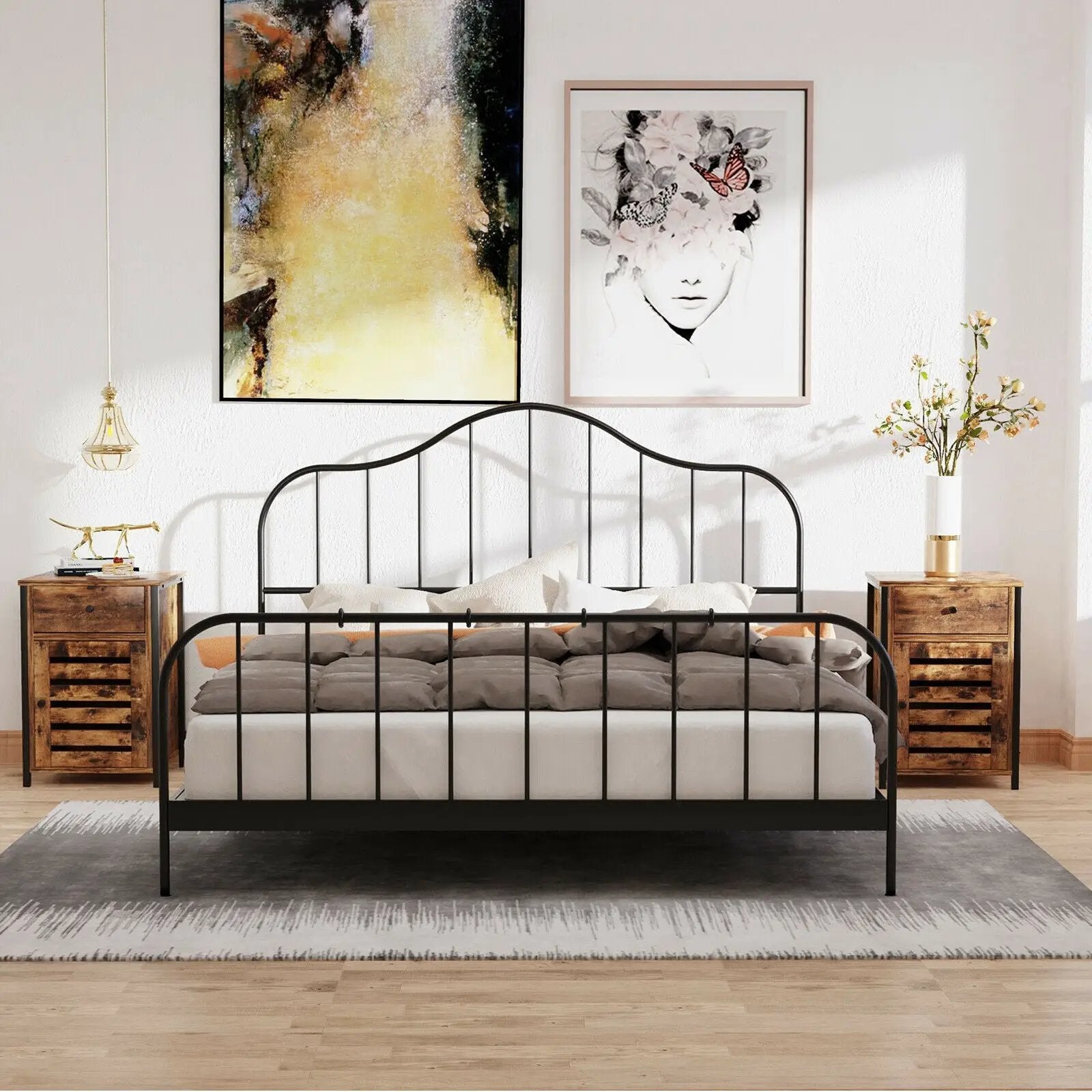 Industrial Nightstand with Drawer and Adjustable Shelf by DirectDeals