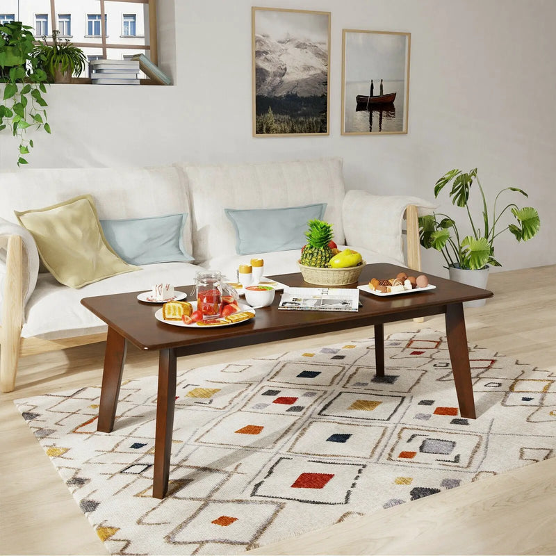 Rectangular Modern Wooden Coffee Table with Rubber Leg by DirectDeals